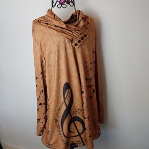 NWT Large Azalea Tunic With Musical Note Accents